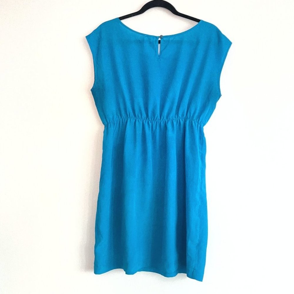 20 Bright blue sleeveless shirt dress  Sz L - Picture 5 of 8
